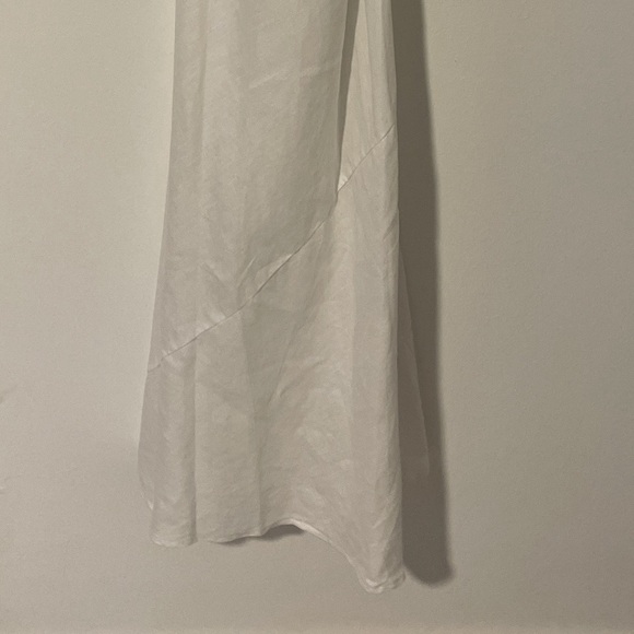 Reformation Minimalist Casette Cross Back White Linen Midi Dress Size 0 - Picture 2 of 6